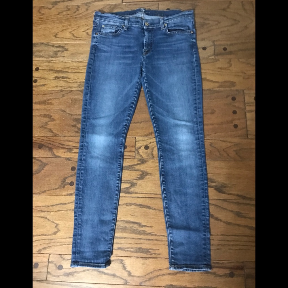 7 For All Mankind size 32x 26 cropped skinny jeans